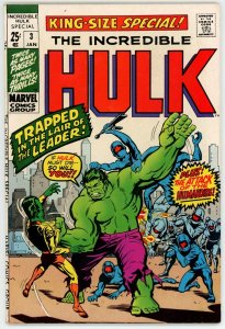 Incredible Hulk Special 3 VF 8.0 Bronze Age Marvel 1971 Thing Humanoids