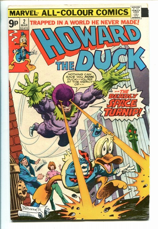 HOWARD THE DUCK #2 1976-MARVEL-FRANK BRUNNER-RARE UK EDITION-vf