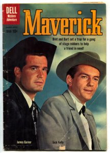 Maverick #9 1960- Dell TV Western- James Garner- Jack Kelly G+