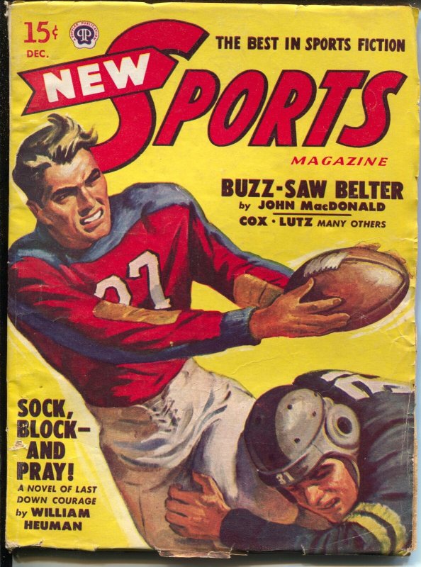 New Sports 12/1948-John D MacDonald-football action cover-VG+