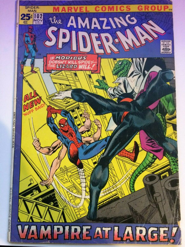 The Amazing Spider-Man #102  2nd App & Origin of Moribus The Living Vampire VG