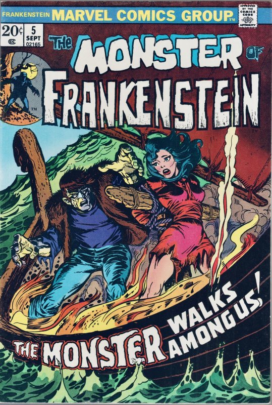 The Frankenstein Monster Lot. #'s 3, 4, 5, 6 and 7. 5 Book Lot. VF+