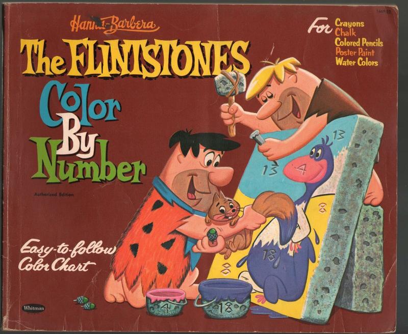 Flintstones Color by Number Book #1669 1962-Hanna-Barbera TV series-FR