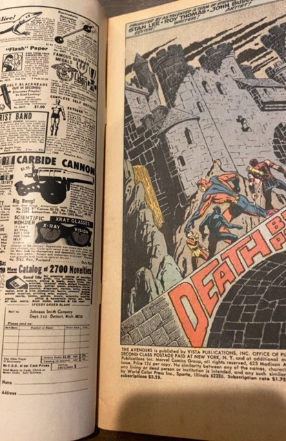 The Avengers #56 (1968)death be not.proud see description