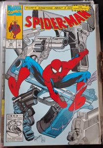 SPIDER-MAN # 28 1992 MARVEL  disney   something about a gun
