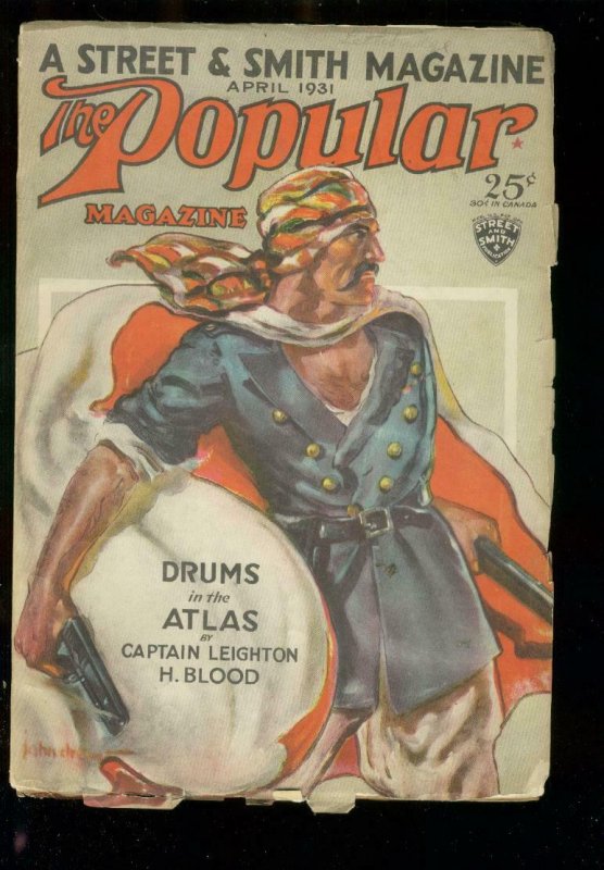 POPULAR MAGAZINE APRIL 1931-FOREIGN LEGION COVER VG