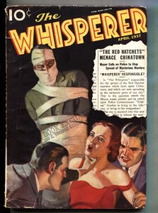 THE WHISPERER-Apr 1937-Clifford Goodrich-Rare Hero Pulp Magazine