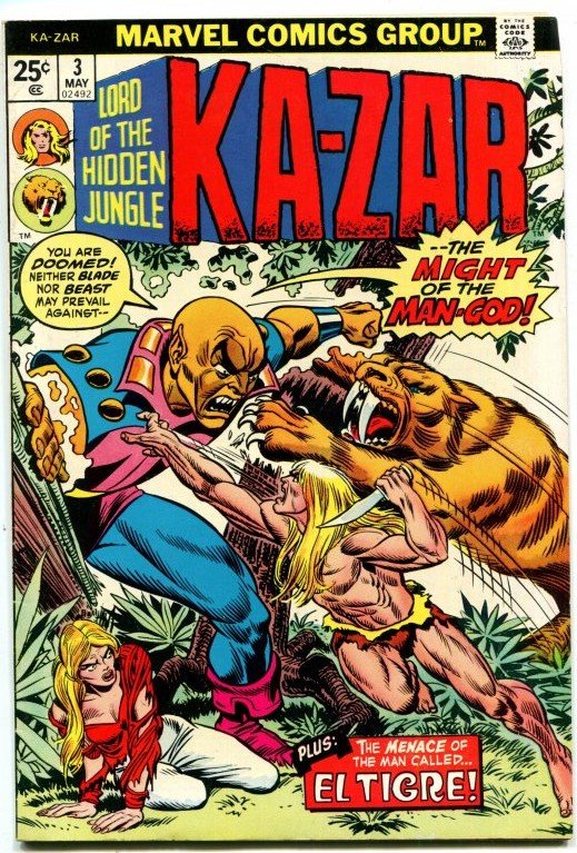 Ka-Zar #3 (8.0-8.5) 1974 Ka-Zar Zabu Bronze Age Marvel ID71L