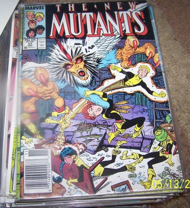 NEW MUTANTS  # 57 1987  MARVEL XMEN  bird-brain + hellions emma frost cypher   