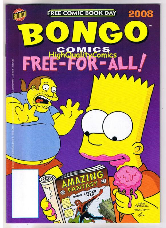 BONGO COMICS FREE-FOR-ALL, Bart Simpson, FCBD,2008, NM