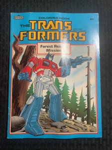 1985 TRANSFORMERS Forest Rescue Mission Coloring Book GD- 1.8 Hasbro Uncolored