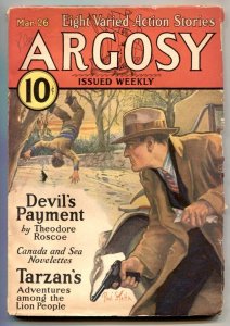 PULP:  Argosy Pulp March 26 1932- TARZAN & CITY OF GOLD- Devils Payment