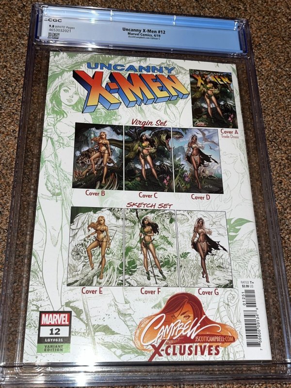 Uncanny X-Men 12, J Scott Campbell C Virgin Variant Cover CGC Graded 9.8