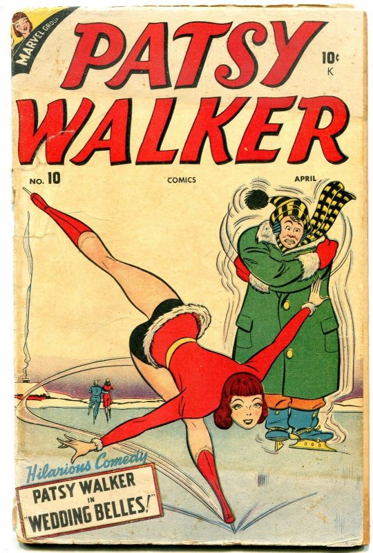 Patsy Walker #10 1947 MILLIE THE MODEL Timely Ice Spicy Skating cover g+ 