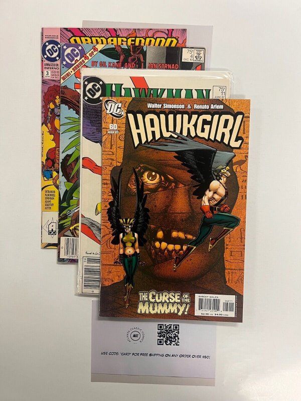 4 DC Comics Hawkgirl # 60 + Hawkman # 11 + Armageddon # 3 + Atom # 4 62 JS30