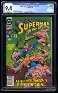 Superman: The Man of Steel #17 CGC NM 9.4 Newsstand Variant 1st Doomsday!