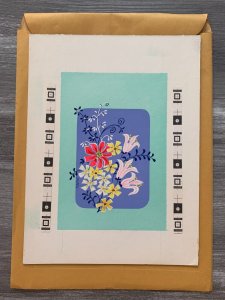 THANKS SO MUCH Yellow White Red Flowers 7.5 Greeting Card Art T19006 w/ 2 Cards