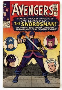 AVENGERS #19 1965 Marvel comic book-1st Swordsman-Origin of Hawkeye VG