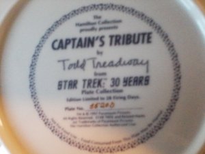 Star Trek Captains Tribute Com. Plate