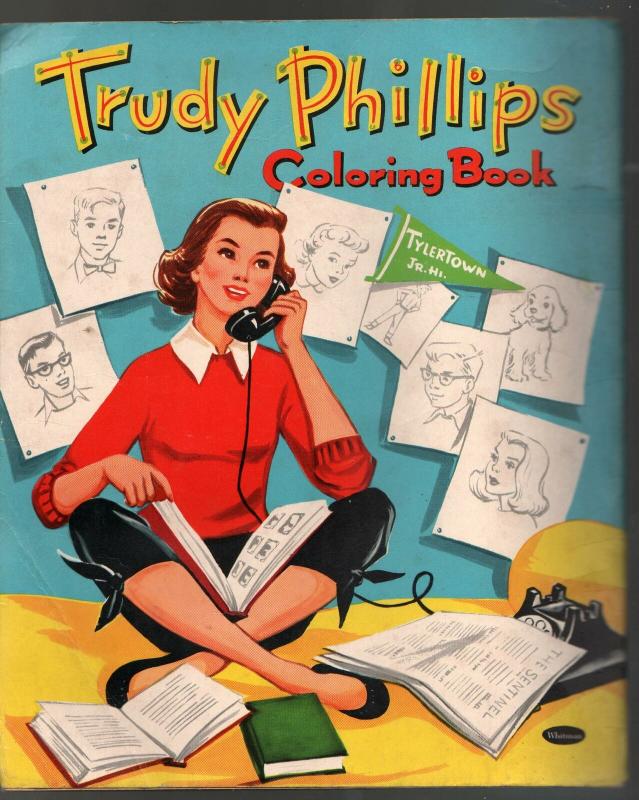 Trudy Philllips Coloring Book #1804 1955-Dorothy Grider art-book series-VG