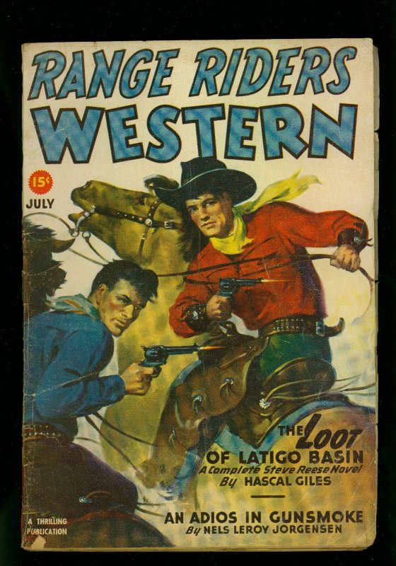 Range Riders Western Pulp July 1949- Steve Reese- VG