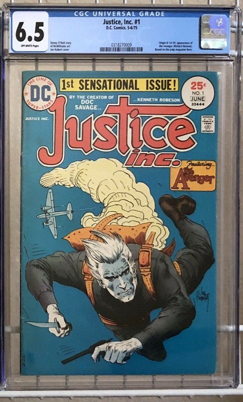 Justice Inc #1 CGC 6.5 Off White Pages The Avenger