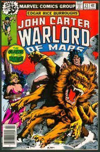 John Carter Warlord of Mars 21 NM 9.4 Marvel 1979