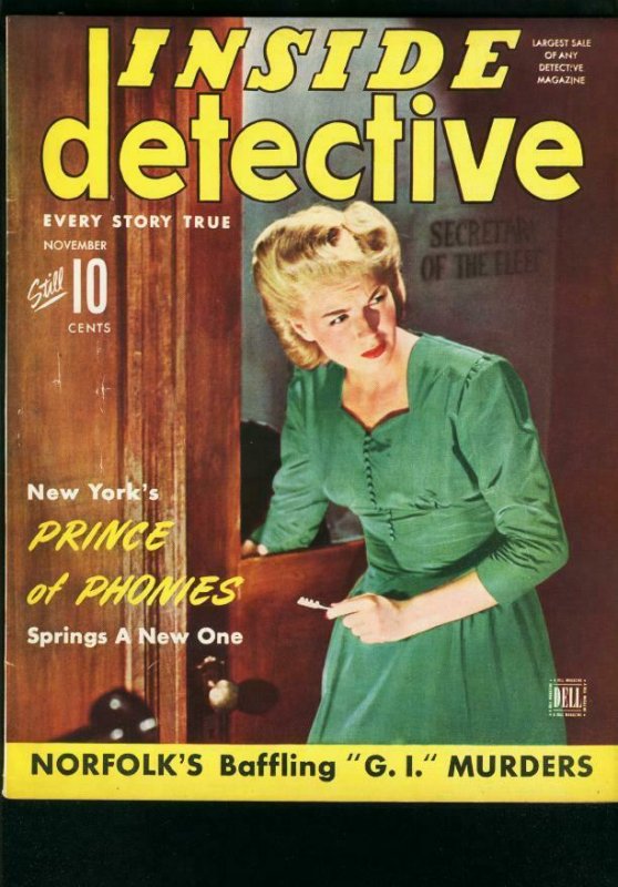 INSIDE DETECTIVE NOV 1943-TRUE CRIME-MURDER FN