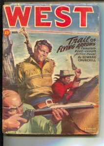 West 3/1946-Thrilling-hero pulp-Zorro-Johnston McCulley-hanging cover-G/VG