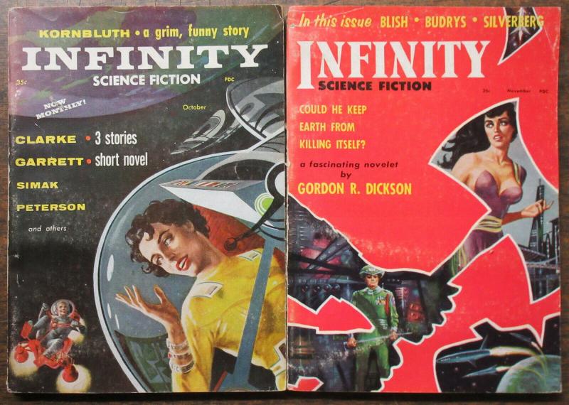 Infinity Science Fiction Magazine Lot of 2Diff from 1957