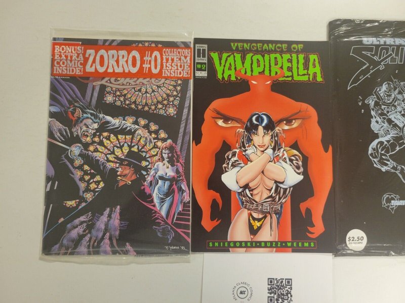 3 Malibu Topps Comics #2 Vampirella + #0 Zorro + #1 Solitaire 7 TJ27