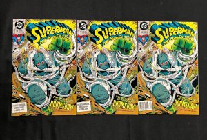 SUPERMAN #18 - 1ST FULL DOOMS DAY - 3 COPIES - 3PC LOT (9/9.2) 1992