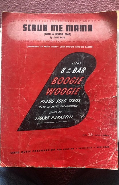 Scrub me mama(with a boogie beat)1940 sheet music,Cover nearly detached