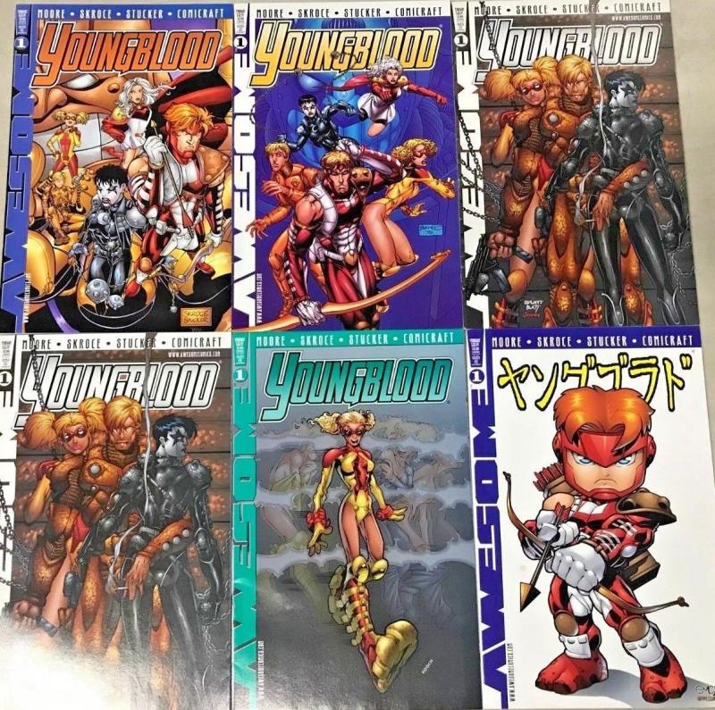 YOUNGBLOOD#1 VF/NM LOT 1998 ALAN MOORE (6 BOOKS) AWESOME COMICS