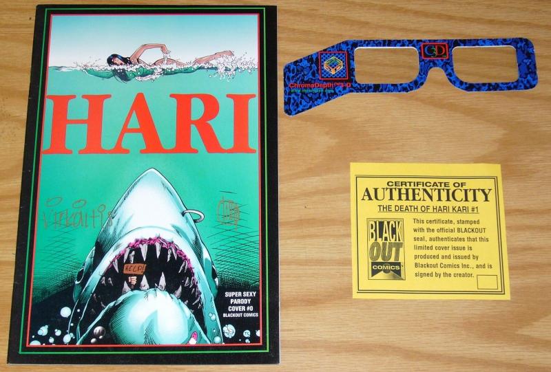 Death of Hari Kari #0 VF/NM super sexy 3-D parody variant  signed w/COA - JAWS