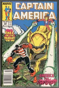 Captain America #339 Newsstand (1988, Marvel) Fall of the Mutants Tie-In. NM