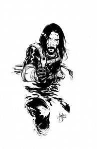(2021) Keanu Reeves Brzrkr (Berzerker) #4 1:100 Mirka Andolfo B/W Variant Cover