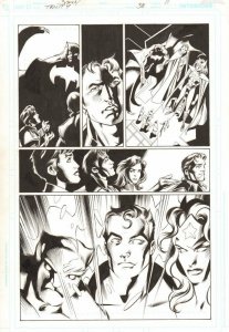 Trinity #38 p.11 - Superman, Batman, & Wonder Woman art by/signed by Mark Bagley