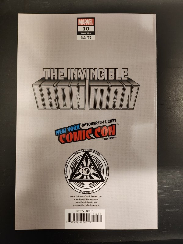 Invincible Iron Man #10 - Signed Nathan Szerdy NYCC Foil Virgin Var (9.2ob) 2023