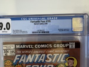 Fantastic Four # 195 CGC  9.0 Newsstand - 1st App. Rampaging Retrievers (1978)