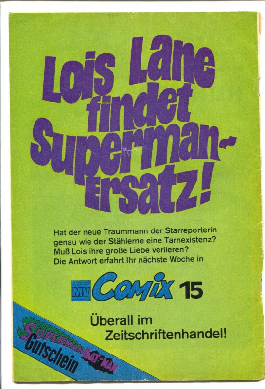 Superman Batman #14 1970-Batman & motorcycle cover-German language-VG