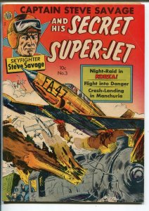 CAPTAIN STEVE SAVAGE AND HIS SECRET SUPER-JET #3 1951-AVON-KINSTLER-KOREA-vg/fn