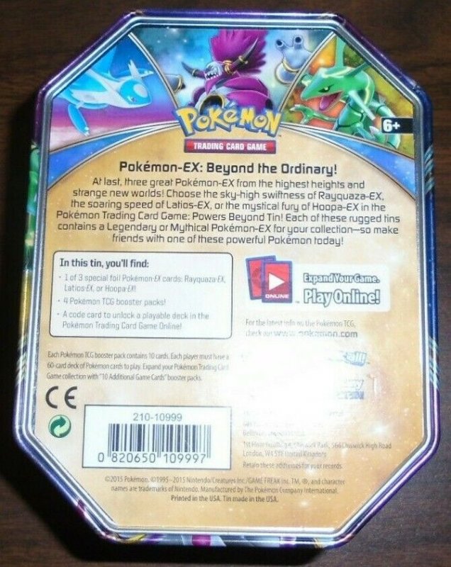 Pokemon EX Rayquaza Fall Beyond The Ordinary Collector Tin 2015