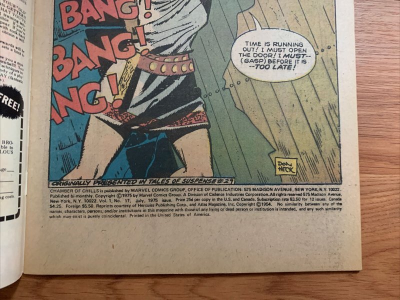 1975 Marvel Comics Chamber Of Chills #17