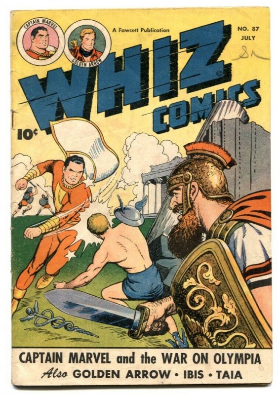 Whiz Comics #87-Captain Marvel- Golden Arrow- War of the Gods VG