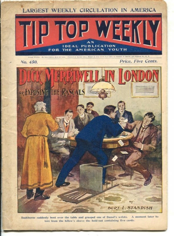 Tip Top Weekly #450 11/261904-Dick Merriwell in London by Bart L. Standish-ad...