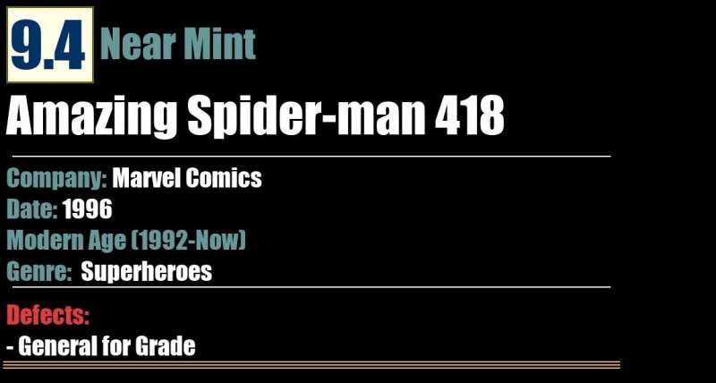 Amazing Spider-man 418 (1996) NM 9.4 Marvel Comics