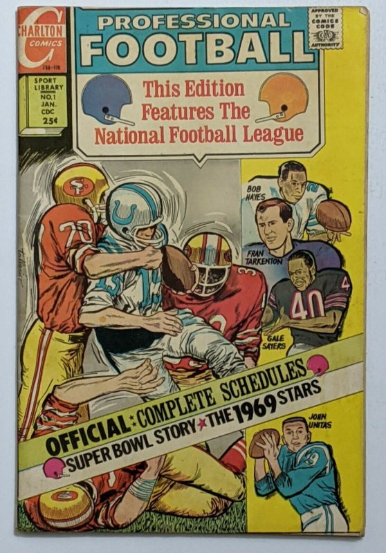 Professional Football #1 (Winter 1969, Charlton) FN- 5.5 