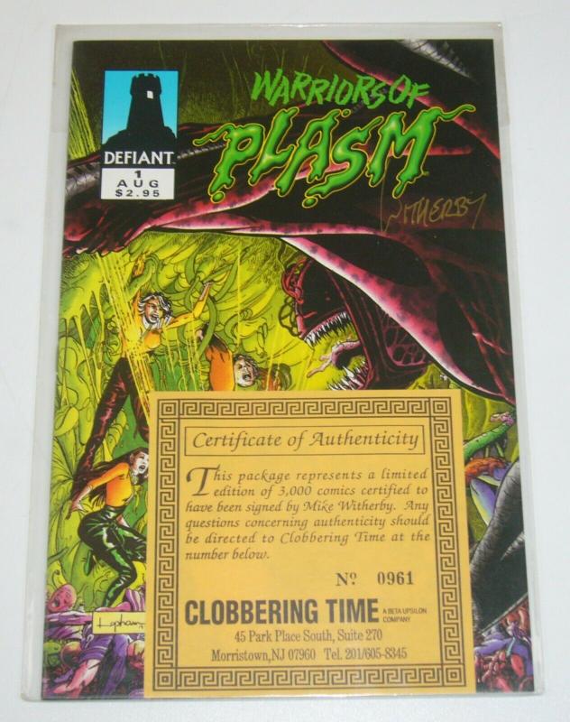 Warriors of Plasm #1 VF/NM signed by mike witherby with coa (#0961/3000)