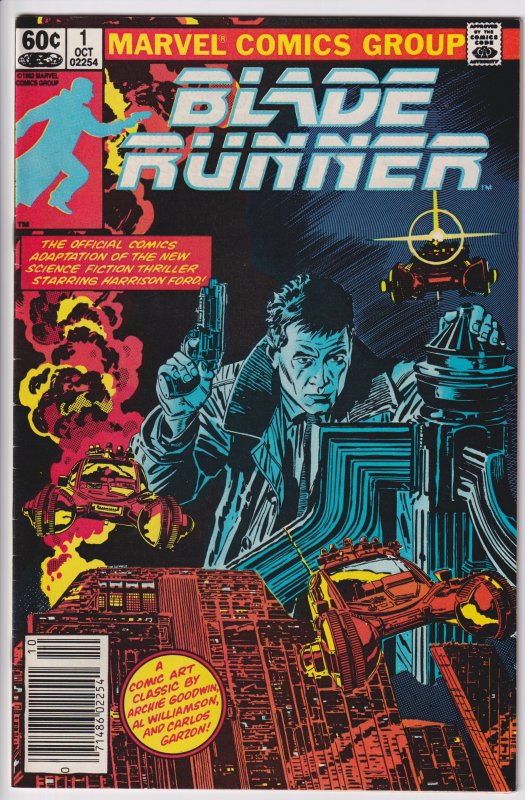 Blade Runner #1 (Oct 1982) NEWSSTAND Ed. FVF 7.0 white.  Harrison Ford, movie!